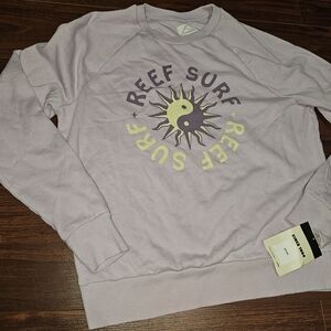 Reef Lavender and Yellow Crewneck Sweater